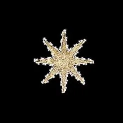 3' 2D 8-Point Glittered Star Tree Topper, LED