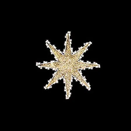3' 2D 8-Point Glittered Star Tree Topper, LED 3 3' 2D 8-Point Glittered Star Tree Topper, LED