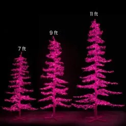 9' Ice Sculpture Christmas Tree - Pink -Fiesta Shop 3d 11006 pk 3d 11007 pk 3d 11008 pk labeled 1