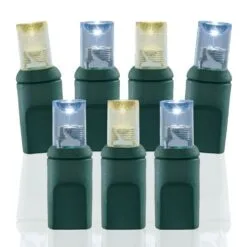 Wide Angle Conical - 6" Spacing, 50 Bulb, Grn Cord, UL Coaxial RY Plug - Full Wave - Warm White And Pure White