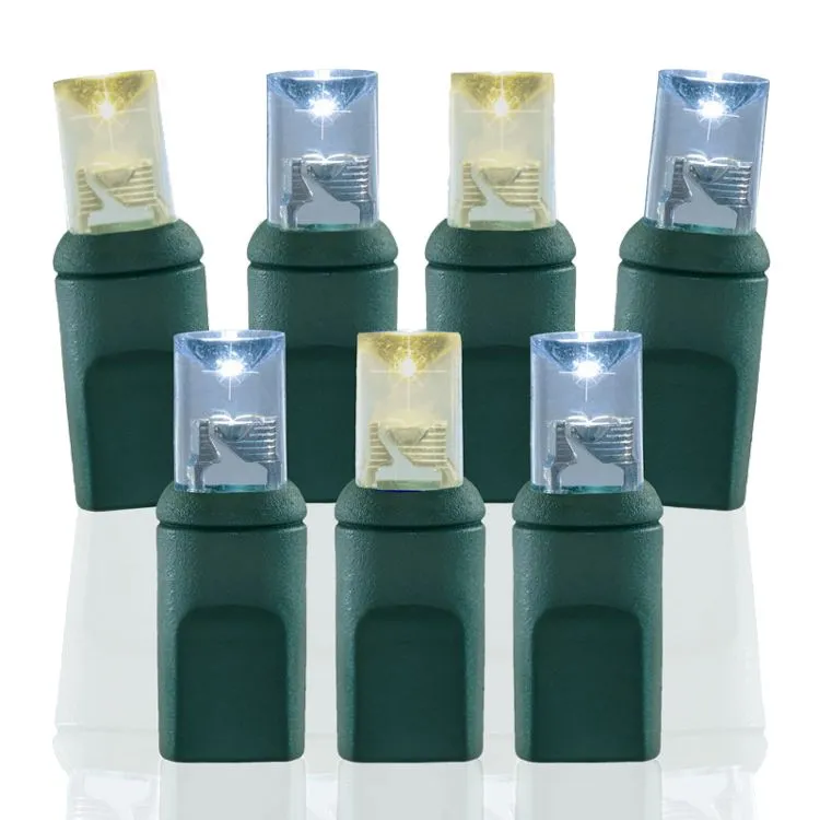 Wide Angle Conical - 4" Spacing, 70 Bulb, Grn Cord, UL Coaxial RY Plug - Full Wave - Warm White And Pure White 3 Wide Angle Conical - 4" Spacing, 70 Bulb, Grn Cord, UL Coaxial RY Plug - Full Wave - Warm White And Pure White