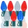 24 Light Red, Pure White & Blue C7 LED Christmas Lights - 8" Spacing -Fiesta Shop c7 248 rwb