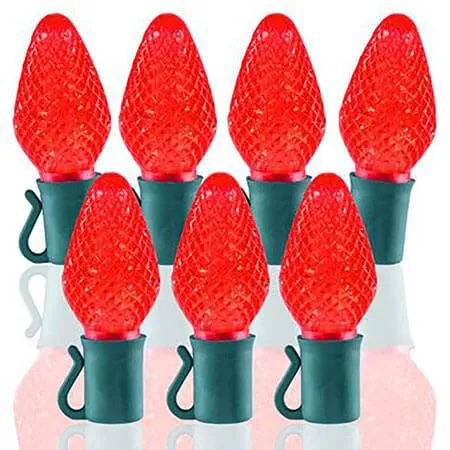 26 Light Red C7 LED Christmas Lights - 8" Spacing 3 26 Light Red C7 LED Christmas Lights - 8" Spacing