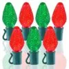 26 Light Red & Green C7 LED Christmas Lights - 8" Spacing -Fiesta Shop c7 268 rg