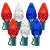24 Light Red,Pure White & Blue C9 LED Christmas Lights - 8" Spacing -Fiesta Shop c9 248 rwb