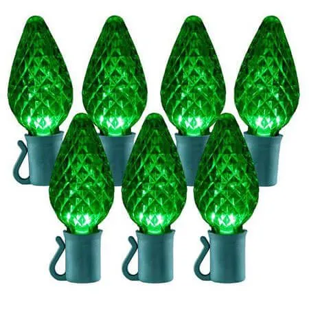 26 Light Green C9 LED Christmas Lights - 8" Spacing -Fiesta Shop c9 268 g