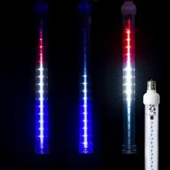 12" LED Falling Snow Tube - Red, Pure White And Blue - Pro Christmas™