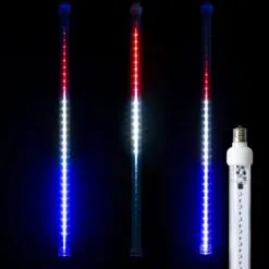 24" LED Falling Snow Tube - Red, Pure White And Blue - Pro Christmas™