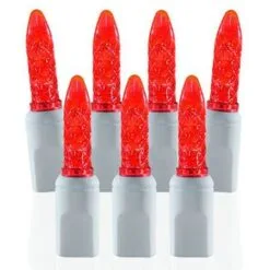 70 Light M5 Red LED Christmas Lights - White Wire