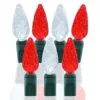 70 Light Pure White & Red C6 LED Christmas Lights -Fiesta Shop p c6 704 pwr