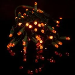 70 Light Amber/Orange Pentagon Gem LED Christmas Lights -Fiesta Shop p pent 704 a b