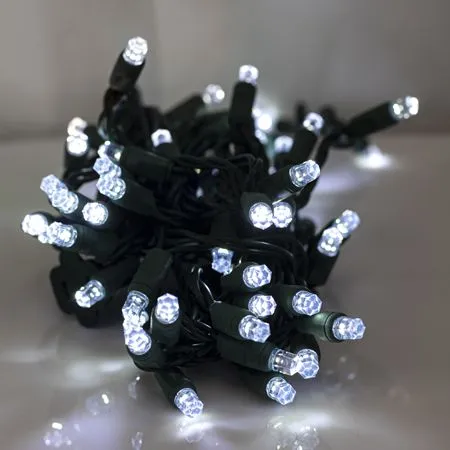 70 Light Pure White Pentagon Gem LED Christmas Lights 5 70 Light Pure White Pentagon Gem LED Christmas Lights - Image 3