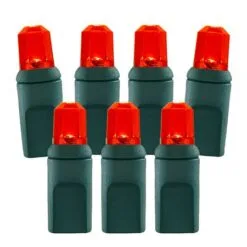 70 Light Red Pentagon Gem LED Christmas Lights