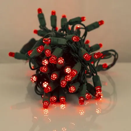 70 Light Red Pentagon Gem LED Christmas Lights 4 70 Light Red Pentagon Gem LED Christmas Lights - Image 2