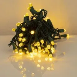 70 Light Yellow Pentagon Gem LED Christmas Lights 8 70 Light Yellow Pentagon Gem LED Christmas Lights -Fiesta Shop p pent 704 y d