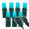 Wide Angle Conical - 4" Spacing, 70 Bulb, Green Cord, UL Coaxial RY Plug - 22 Gauge - Full Wave - Aqua 2 Wide Angle Conical - 4" Spacing, 70 Bulb, Green Cord, UL Coaxial RY Plug - 22 Gauge - Full Wave - Aqua -Fiesta Shop pry aq