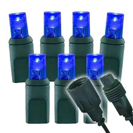 Wide Angle Conical - 4" Spacing, 100 Bulb, Grn Cord, UL Coaxial RY Plug - Full Wave - Blue 3 Wide Angle Conical - 4" Spacing, 100 Bulb, Grn Cord, UL Coaxial RY Plug - Full Wave - Blue