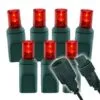 Wide Angle Conical - 4" Spacing, 70 Bulb, Grn Cord, UL Coaxial RY Plug - Full Wave - Red