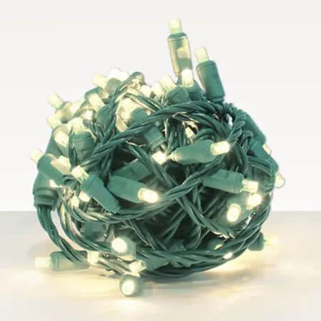 Wide Angle Conical - 4" Spacing, 70 Bulb, Grn Cord, UL Coaxial RY Plug - Full Wave - Warm White - Balled 3 Wide Angle Conical - 4" Spacing, 70 Bulb, Grn Cord, UL Coaxial RY Plug - Full Wave - Warm White - Balled