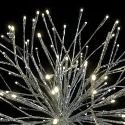 24" Silver Twinkle Starburst - Warm White LED Lights -Fiesta Shop sl tsb 24 ww sl 2 1