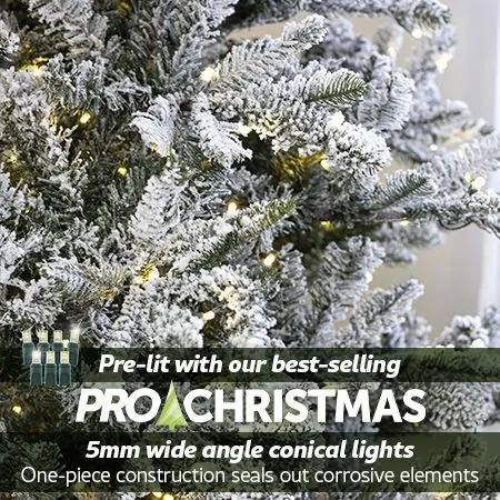 7.5' Indoor LED Flocked Appalachian Spruce Christmas Tree - Warm White 4 7.5' Indoor LED Flocked Appalachian Spruce Christmas Tree - Warm White - Image 2