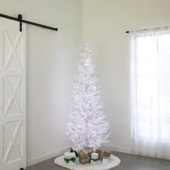 7.5' Indoor LED Glacier Fir White Christmas Tree - With Multi-Function Pure White/Warm White Lights -Fiesta Shop t it 75 1236 wwcw 3