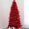 7.5' Indoor LED Shimmer Spruce Tinsel Christmas Tree - Red 2 7.5' Indoor LED Shimmer Spruce Tinsel Christmas Tree - Red -Fiesta Shop t it 75 1238 r 1