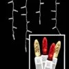 LED Twinkle Icicle Lights - 70 Light Set - Warm White & Red -Fiesta Shop tm5ic 28wwr