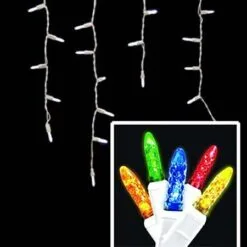 LED Twinkle Icicle Lights - 70 Light Set - Multi