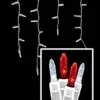 LED Twinkle Icicle Lights - 70 Light Set - Pure White & Red -Fiesta Shop tm5ic pwr