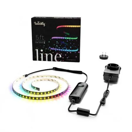 Twinkly RGB, Light Line, 5', Black Cord, Wifi, Starter Kit 3 Twinkly RGB, Light Line, 5', Black Cord, Wifi, Starter Kit