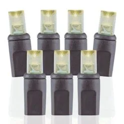 50 Light 2800K Warm White 5 Mm Wide Angle Conical LED Christmas Lights - Brown Wire