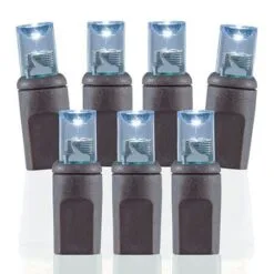 50 Light 4600K Pure White 5 Mm Wide Angle Conical LED Christmas Lights - Brown Wire