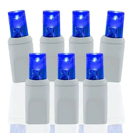 70 Light Blue 5 Mm Wide Angle Conical LED Christmas Lights - White Wire 3 70 Light Blue 5 Mm Wide Angle Conical LED Christmas Lights - White Wire