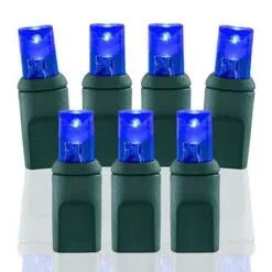 100 Light Blue 5 Mm Wide Angle Conical LED Christmas Lights