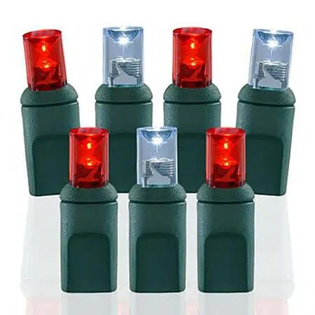 50 Light Pure White And Red 5 Mm Wide Angle Conical LED Christmas Lights 3 50 Light Pure White And Red 5 Mm Wide Angle Conical LED Christmas Lights