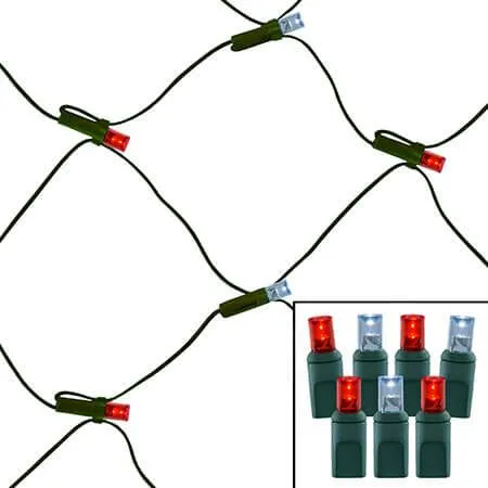 100 Light Pure White & Red 5 Mm Wide Angle Conical LED Net Lights 3 100 Light Pure White & Red 5 Mm Wide Angle Conical LED Net Lights